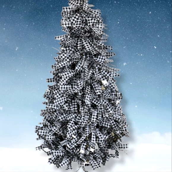 Other - #AH New White Black Buffalo Check Center Piece Christmas Tree Home Decor